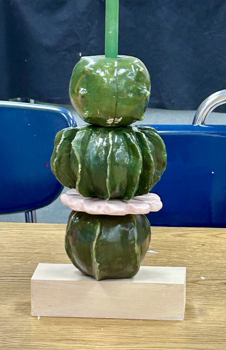 LauraToth8's tweet image. HHS Advanced Ceramic garden poles. Students put a lot of time into creating these pieces.