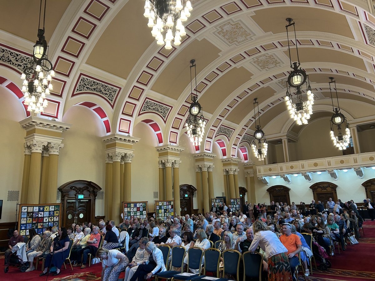 A massive turnout tonight to launch the 11th panel of the Remembering Quilt in Belfast City Hall. Each of the 49 Families are here tonight - our huge thanks to the staff .<a href="/belfastcc/">Belfast City Council</a> for their support of this event