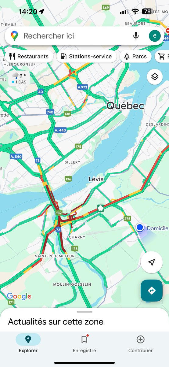 oracle127's tweet photo. @e_grandmont  c’est certain qu’on a pas besoin du autre pont. Tout est vert sur la rive nord. Accident sortie du pont Laporte lundi de congé ça donne ça sur la rive sud. Aveuglement volontaire https://t.co/Q79ERNrQmF