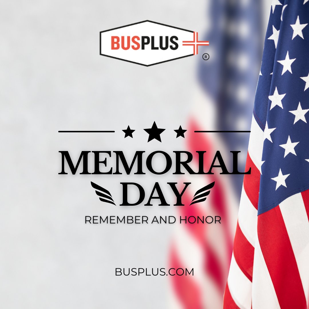 This Memorial Day, we honor and remember the brave men and women who made the ultimate sacrifice for our freedom. 🇺🇸

#memorialday #holiday #thankyou #neverforget #busplus