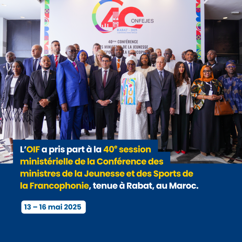 OIFrancophonie's tweet photo. L’OIF a participé à la 40e session ministérielle de la CONFEJES, réunissant ministres, experts et jeunes pour soutenir l’épanouissement de la #jeunesse francophone.

Les programmes phares de l’organisation en faveur des jeunes y ont été présentés.

#Francophonie