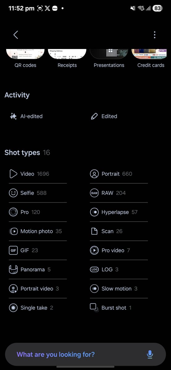 One UI 7 - Gallery - Shot types on my Galaxy S25 Ultra 😍

How many shot types do you have?