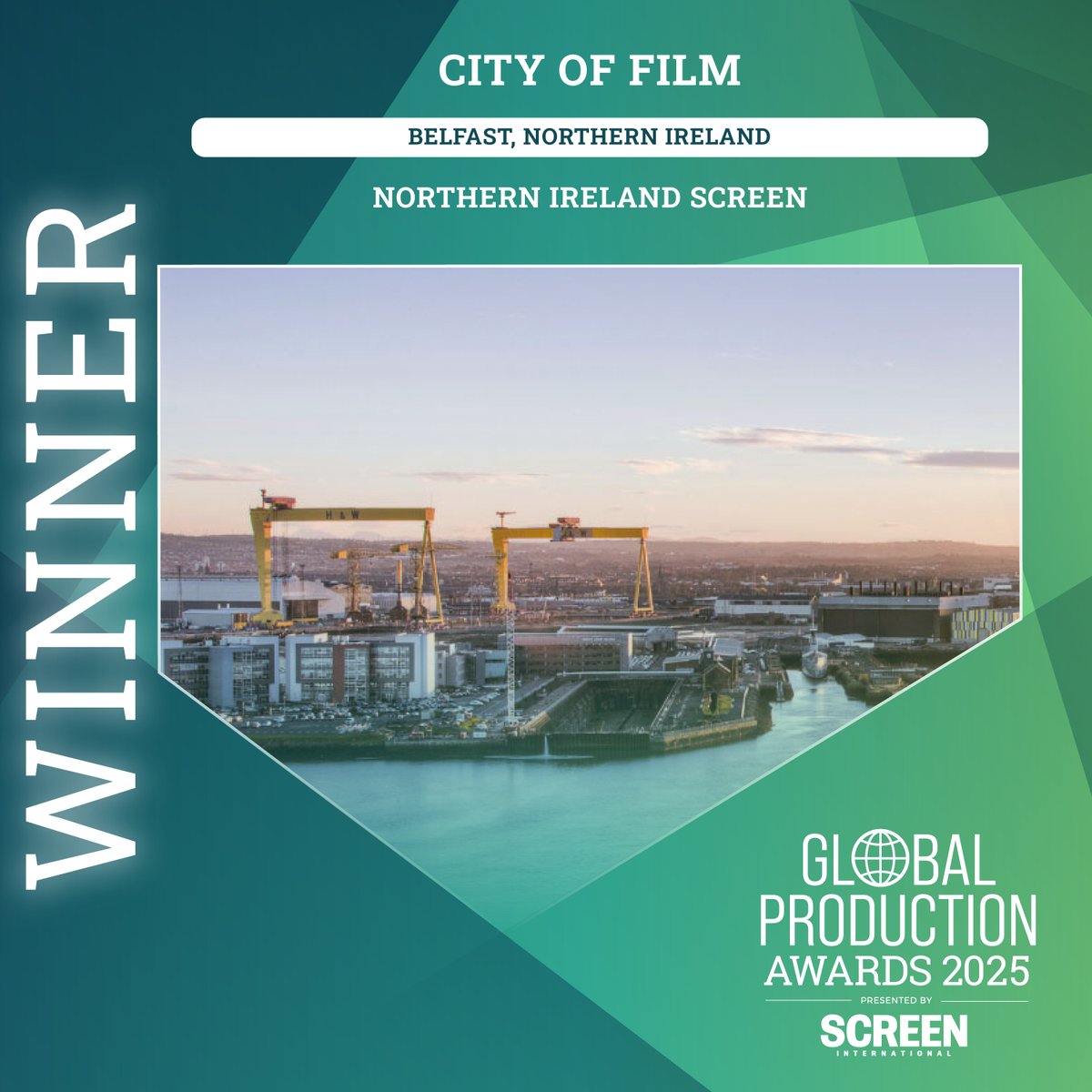 Screen International (@screendaily) on Twitter photo Global Production Awards: The City of Film award goes to: Belfast, Northern Ireland - <a href="/NIScreen/">Northern Ireland Screen</a> #ScreenGPA25 Global Production Awards: The City of Film award goes to: Belfast, Northern Ireland - <a href="/NIScreen/">Northern Ireland Screen</a> #ScreenGPA25