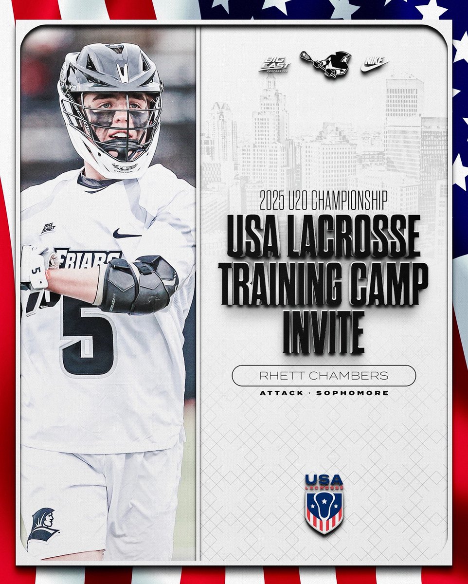 Wishing Rhett Chambers the best of luck at the U20 USA Lacrosse Training Camp! #gofriars