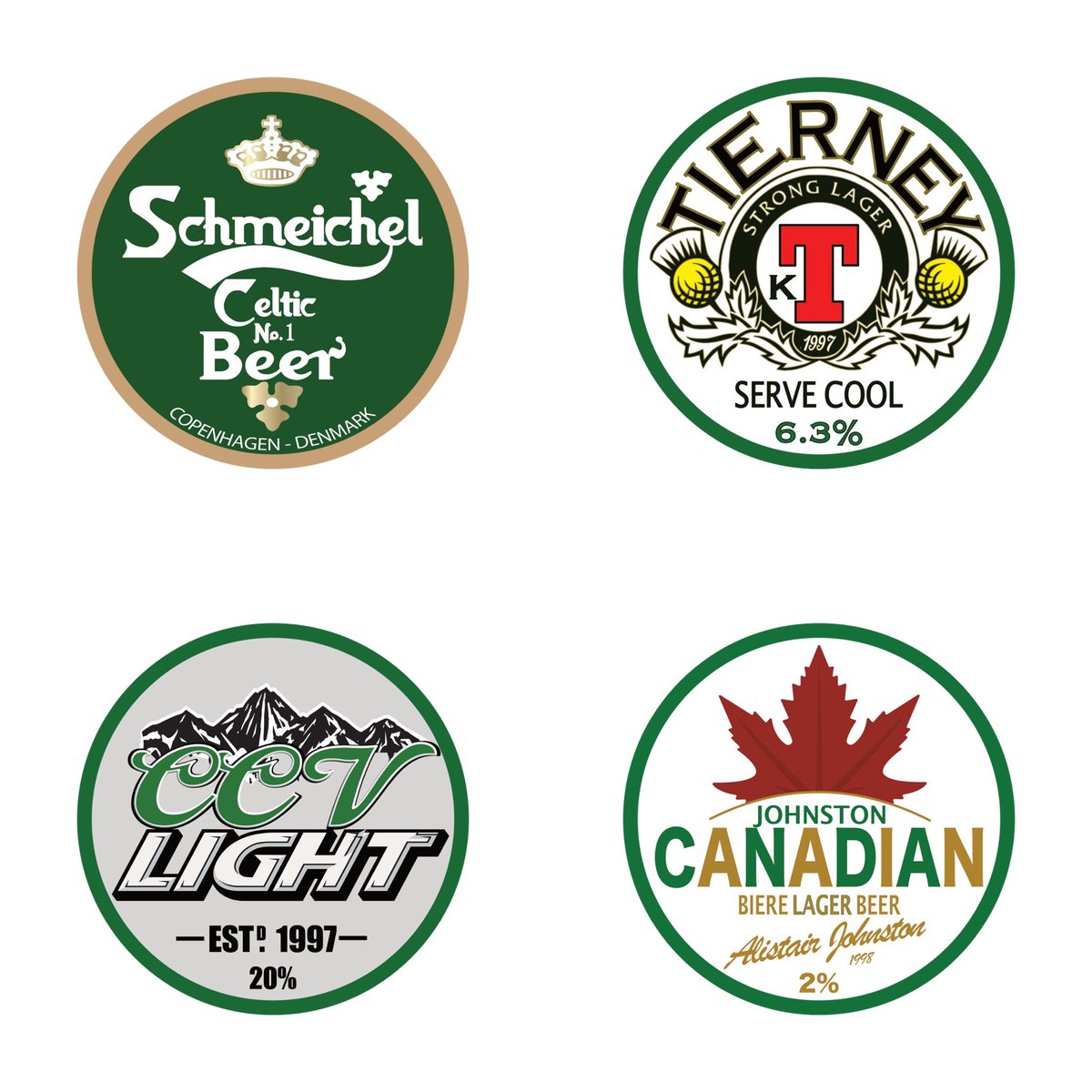 TaeBash's tweet image. Coasters: Players as Beers

2 sets of  4 coasters available for Pre Order now (3 weeks production time)

🍺 for anyone who can name all 8 beers

Cheers

Retroceltic.bigcartel.com