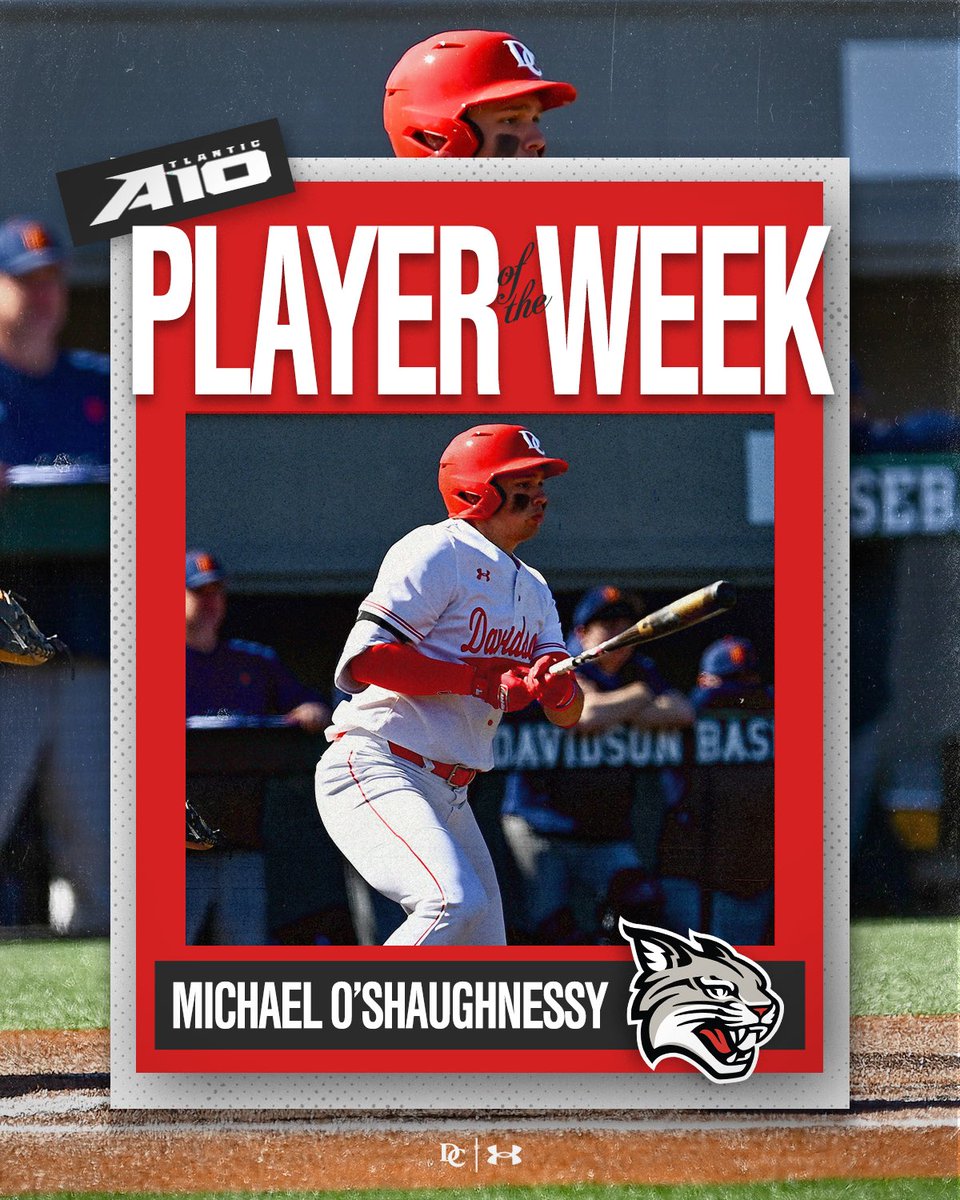 Davidson Baseball (@davidsonbase) on Twitter photo For the 2nd time this year, Michael OโShaughnessy is <a href="/atlantic10/">Atlantic 10 Conference</a> Player of the Weekโผ๏ธ
Shaggy had a big weekend at Richmond:
๐ฅ.727 avg (8-for-11)
โพ๏ธ 1.994 OPS (1.182 slug)
๐งข 2 doubles, 1 HR, 5 RBIs For the 2nd time this year, Michael OโShaughnessy is <a href="/atlantic10/">Atlantic 10 Conference</a> Player of the Weekโผ๏ธ
Shaggy had a big weekend at Richmond:
๐ฅ.727 avg (8-for-11)
โพ๏ธ 1.994 OPS (1.182 slug)
๐งข 2 doubles, 1 HR, 5 RBIs