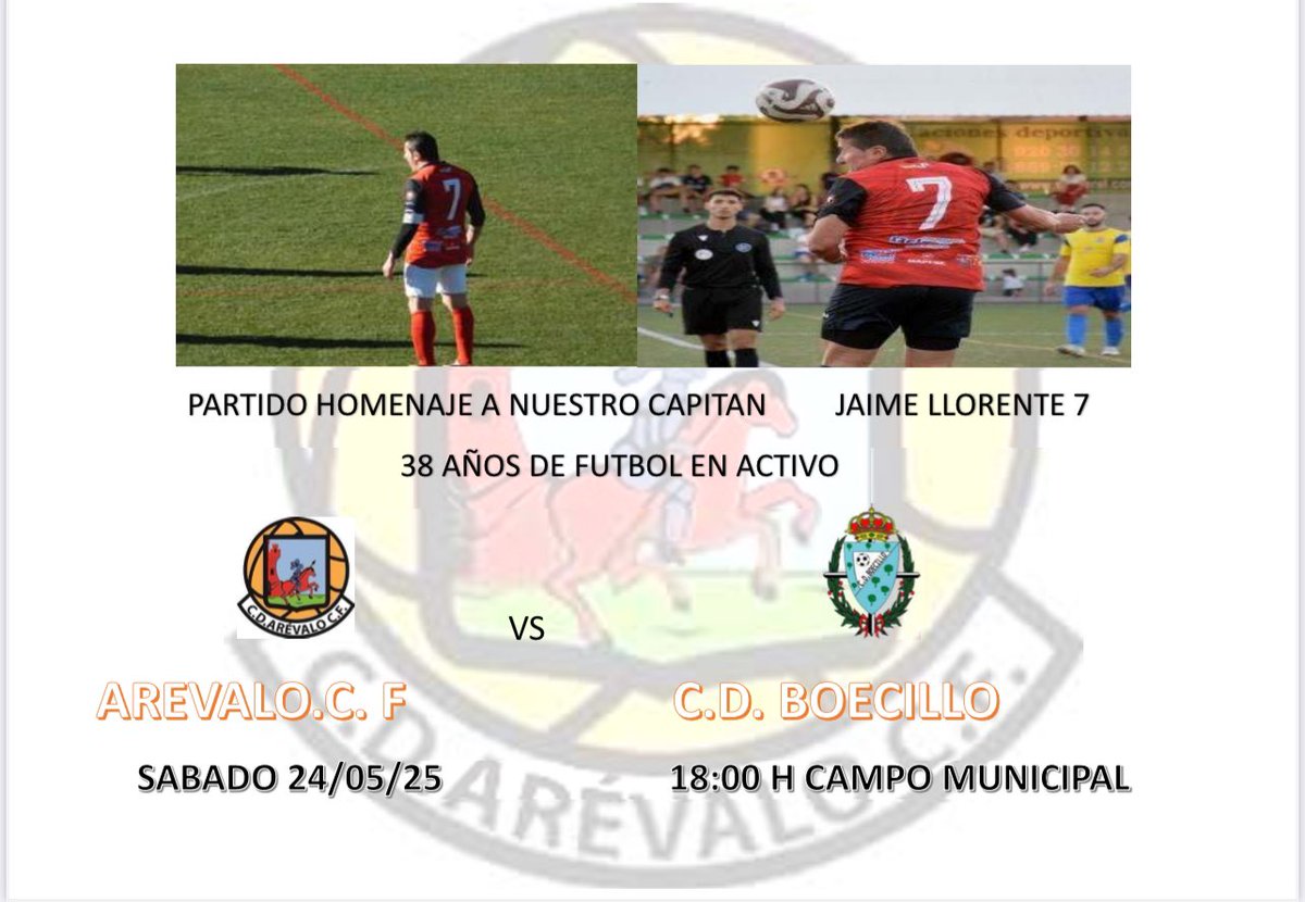 Homenaje a un grande del fútbol provincial 
Don Jaime Llorente Junco .
Eterno capitán con el N7 en la espalda .
38 años activo con ficha federada .
<a href="/CDBoecillo/">CD Boecillo</a> .