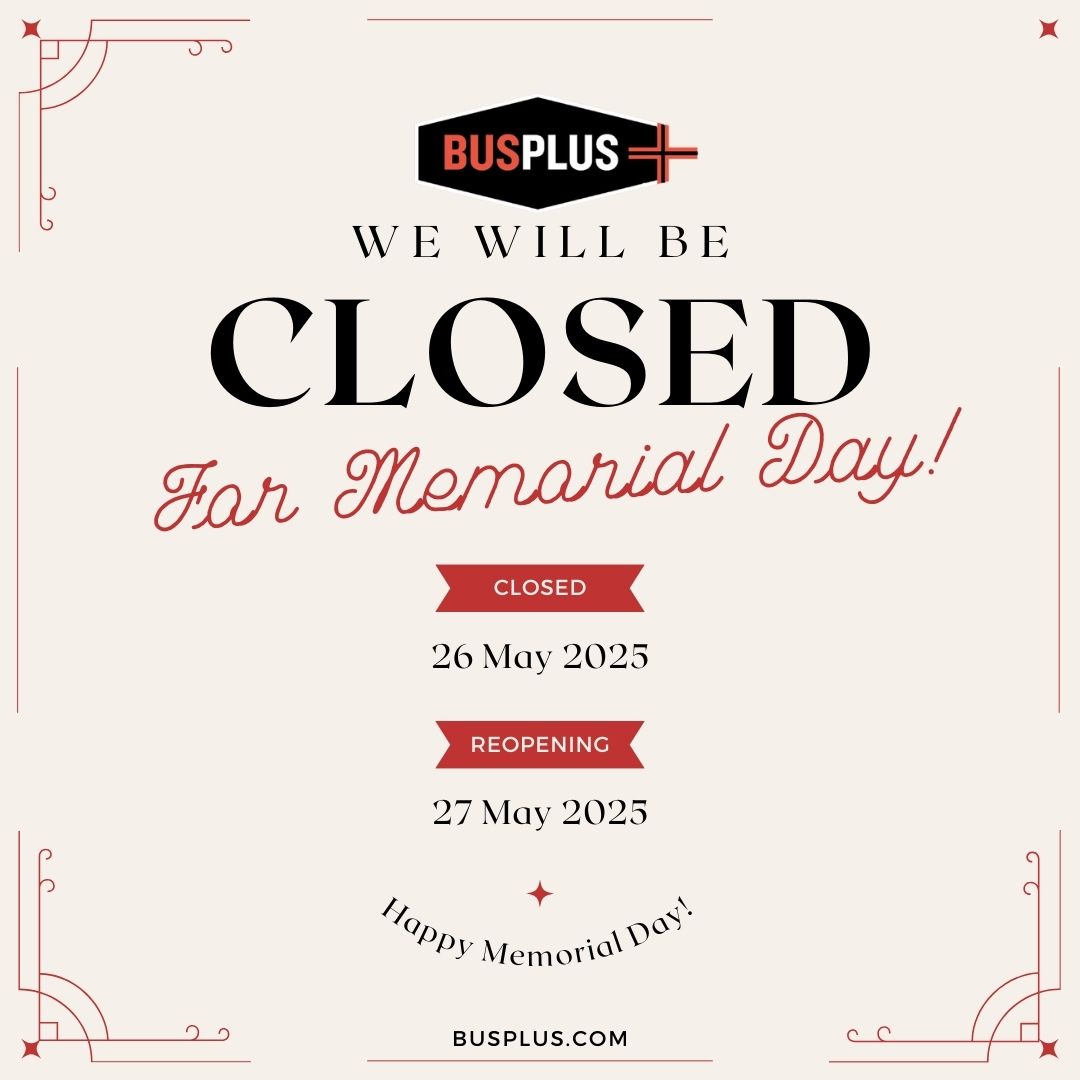 We will be closed today in honor of Memorial Day. 🇺🇸 We honor and remember all who have served.

#memorialday #rememberandhonor #closed #busplus