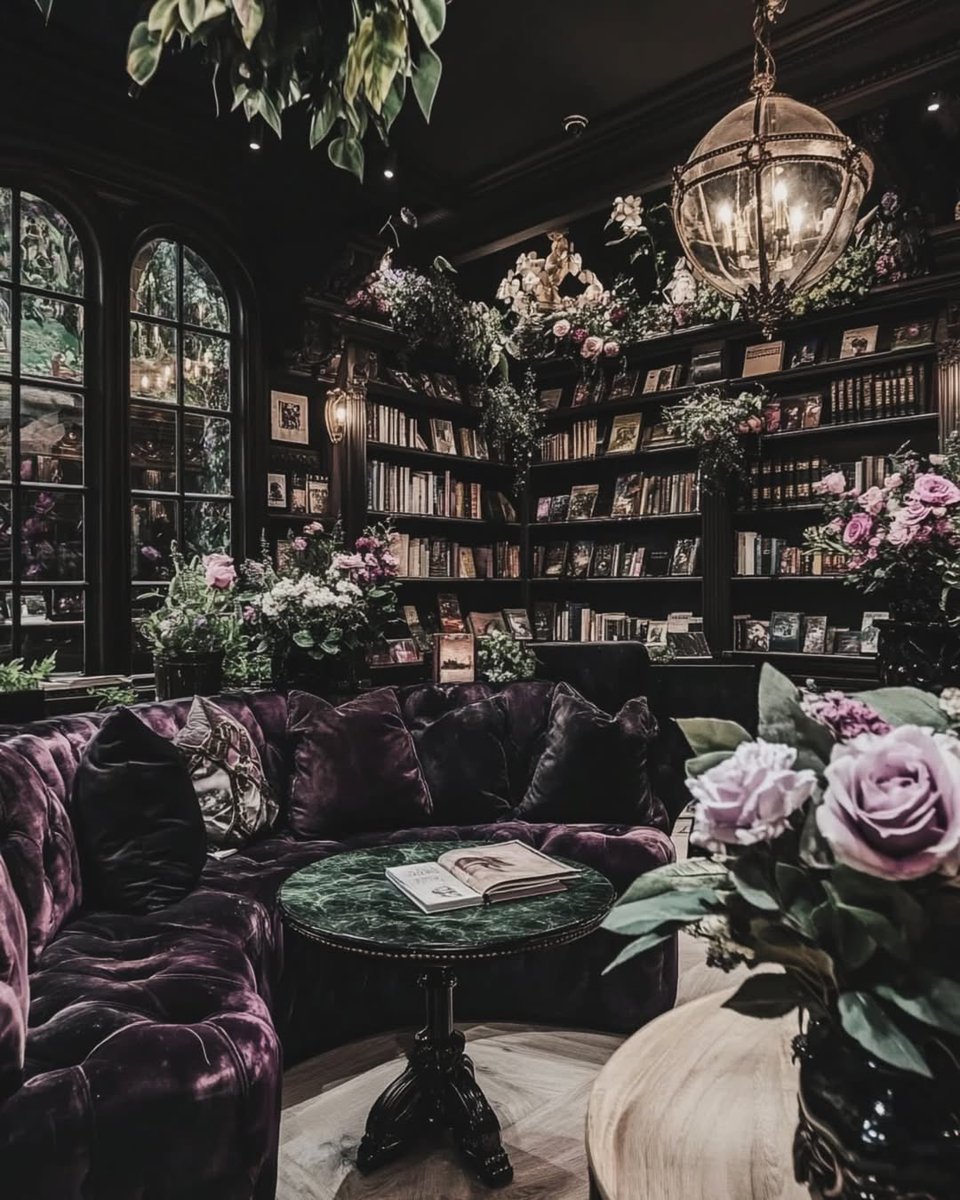 Never enough books and never enough flowers.
