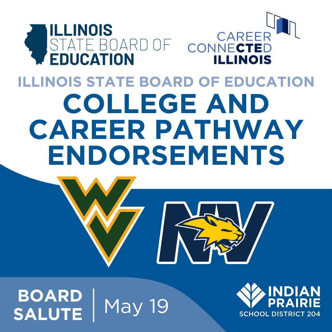 Indian Prairie 204 (@ipsd204) on Twitter photo Congratulations to the seniors from Neuqua Valley and Waubonsie Valley high schools who recently earned Illinois State Board of Education College and Career Pathway Endorsements. <a href="/NeuquaValley/">Neuqua Valley High School</a> <a href="/WaubonsieValley/">Waubonsie Valley HS</a> #boardsalute Congratulations to the seniors from Neuqua Valley and Waubonsie Valley high schools who recently earned Illinois State Board of Education College and Career Pathway Endorsements. <a href="/NeuquaValley/">Neuqua Valley High School</a> <a href="/WaubonsieValley/">Waubonsie Valley HS</a> #boardsalute
