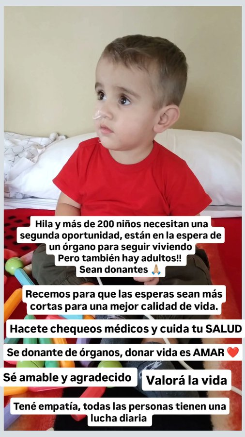 barci_2010's tweet photo. #UnRinonParaHilarito 
#HilarioEspera 

SINTESIS PERFECTA CUANTO EXPRESA MADRE DE HILA: TANTO PARA REPENSAR,ANALIZAR,SACAR CONCLUSIONES.PENSEMOS EN DONACION PEDIATRICA =TENDERLE UNA MANO A ESOS 200 PIBES, QUE SOLO DESEAN VIVIR, JUGAR, CORRER...REITERO: VIVIR. HILA ES UNO DE ELLOS. https://t.co/3oU073tEmr