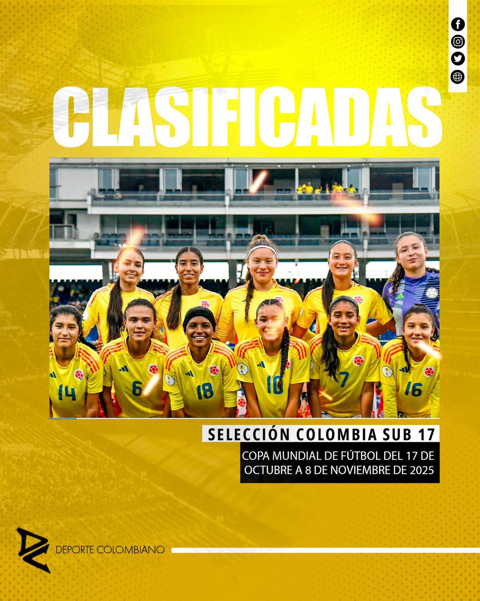 DeportColombia's tweet photo. ¡AL MUNDIAL 🤩! Colombia 🇨🇴 vuelve a soñar

Tras vencer a Chile, Colombia aseguró su presencia en el mundial Sub 17 que será este año en Marruecos.

La tricolor regresa tras ser eliminada en fase de grupos 2024, y ser subcampeona 2022. Serán 24 equipos.

¡Vamos 💛💛💙❤️! https://t.co/NMRlXSbonq