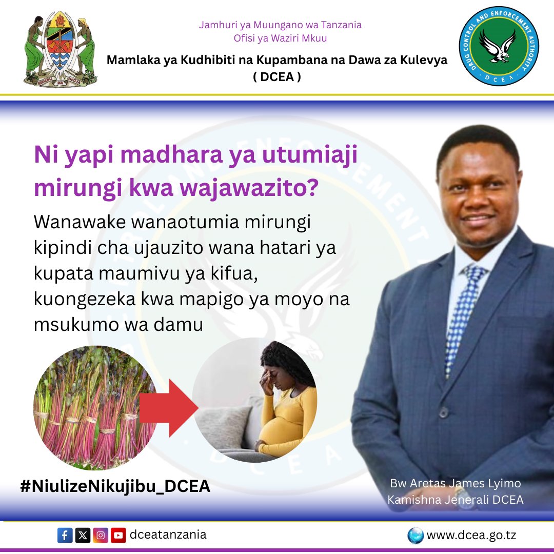 matokeochanya's tweet photo. Ni yapi madhara ya utumiaji mirungi kwa wajawazito?

#NiulizeNikujibu_DCEA 
#DCEA_Mpya 
#DCEA https://t.co/8yOj8WBerx