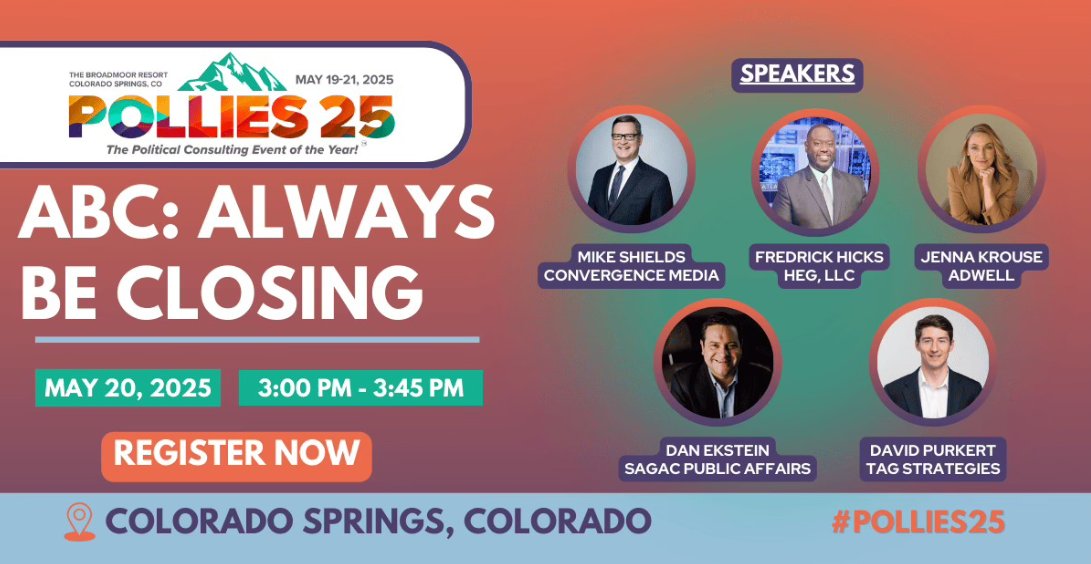 Catch TAG’s Executive Vice President of Marketing, Dave Purkert at the #Pollies this week!
📍 Don't miss his general session on May 20th at 3:00pm on Always Be Closing!