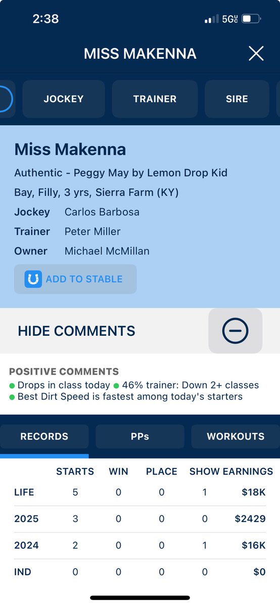 ⁦<a href="/JockeyMcKennaA/">McKennaAndersonJockey</a>⁩ how are you not on this horse today at Indy? lol