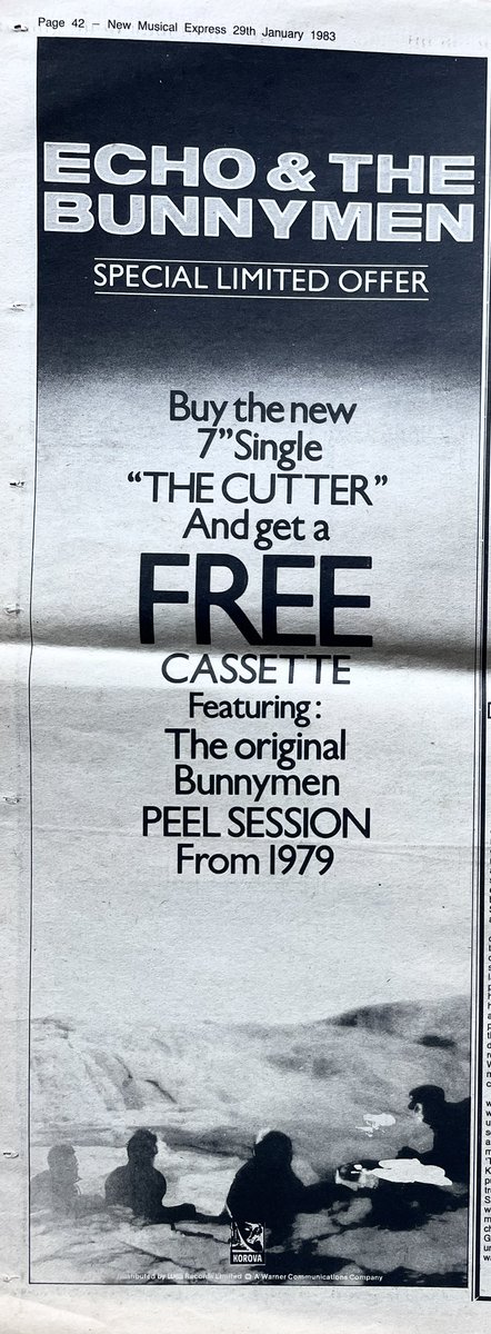 Echo &amp; The Bunnymen advert.
New Musical Express, 29 January 1983.