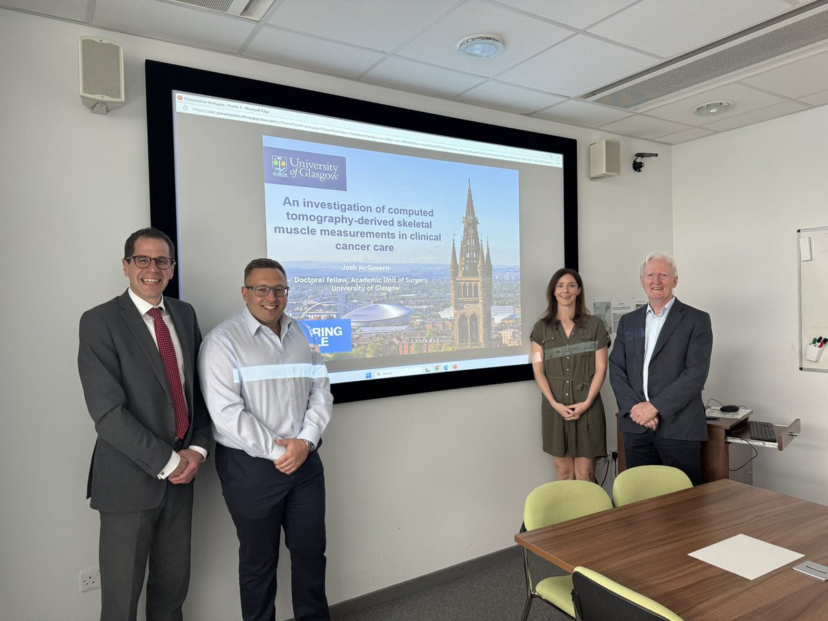 Campbell Roxburgh (@c_roxburgh) on Twitter photo Congratulations to Josh McGovern on successfully navigating his PhD viva <a href="/grisurgery/">Surgery Glasgow Royal Infirmary</a> today. 👏👏👏
Thanks to Neil Johns and Rachel Kearns for examining. Fantastic work Josh! Congratulations to Josh McGovern on successfully navigating his PhD viva <a href="/grisurgery/">Surgery Glasgow Royal Infirmary</a> today. 👏👏👏
Thanks to Neil Johns and Rachel Kearns for examining. Fantastic work Josh!