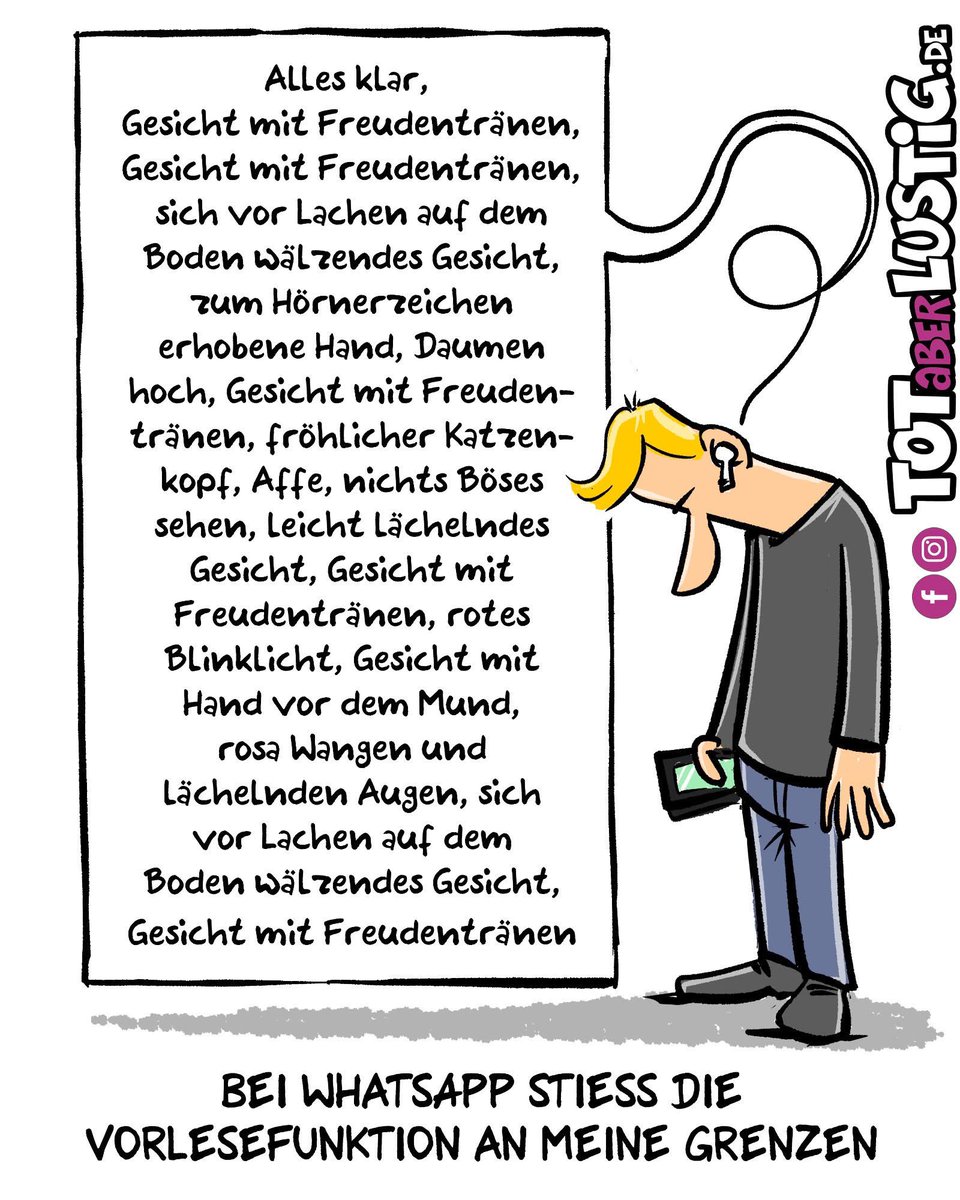 😂😂🤣🤘👍😂😺🙈🙂😂🚨🤭🙂🤣🤭
(Neuer Cartoon)

Tot, aber lustig unterstützen:
▶️ Förderer werden werden:  steadyhq.com/totaberlustig 
▶️ Einen Kaffee ausgeben: paypal.me/holtschulte

#totaberlustig #cartoon #whatsapp #vorlesefunktion #geduld #emojis