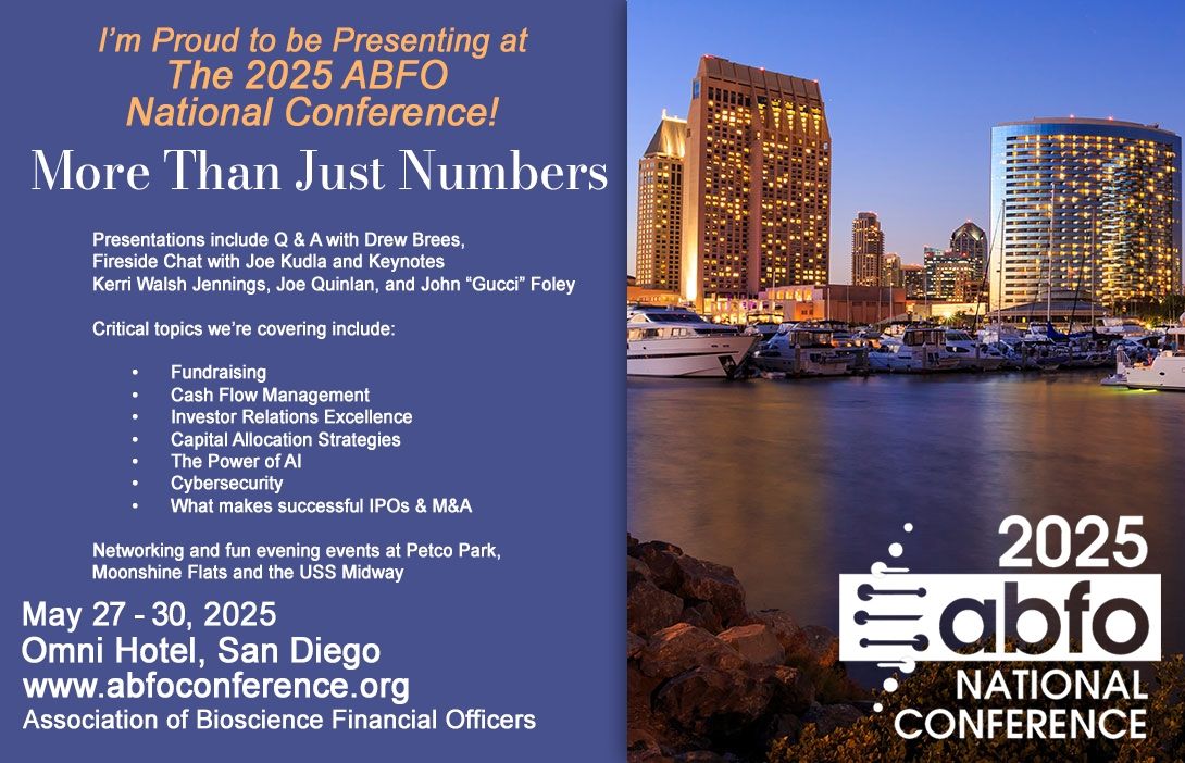 russopartners's tweet image. Catch @DavidSchull & @SolomonsWisdom from @RussoPartners at the 2025 @abfoCFOs National Conference next week in San Diego—where biotech finance & strategy meet. We’ll see you there!
Learn more at bit.ly/43Edg4g 
#BioPharma #CFOs #FinanceFunction