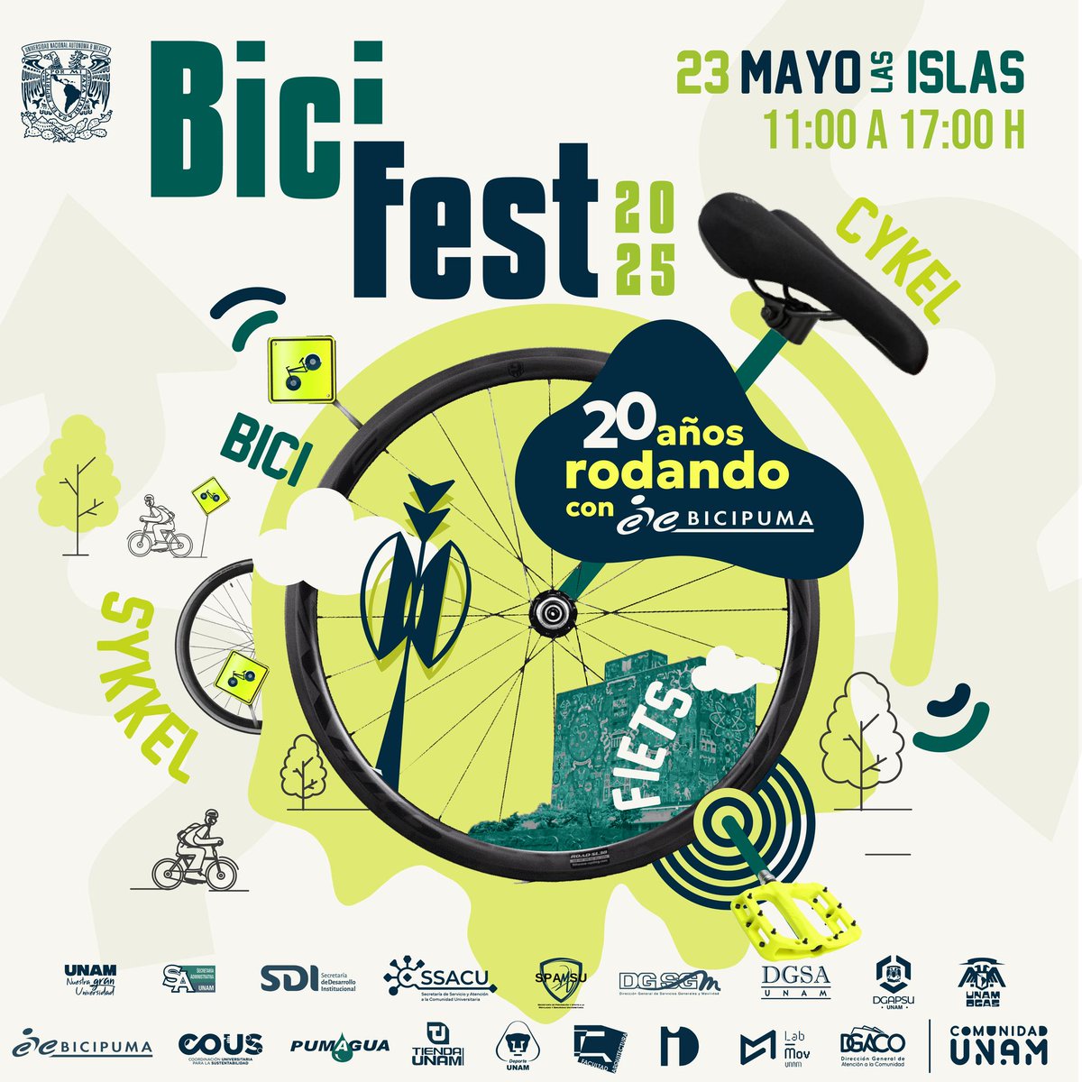 IGeografiaUNAM's tweet photo. Súbete a celebrar los 20 años de #BiciPUMA con el #BiciFest https://t.co/mNQWxBjrNE