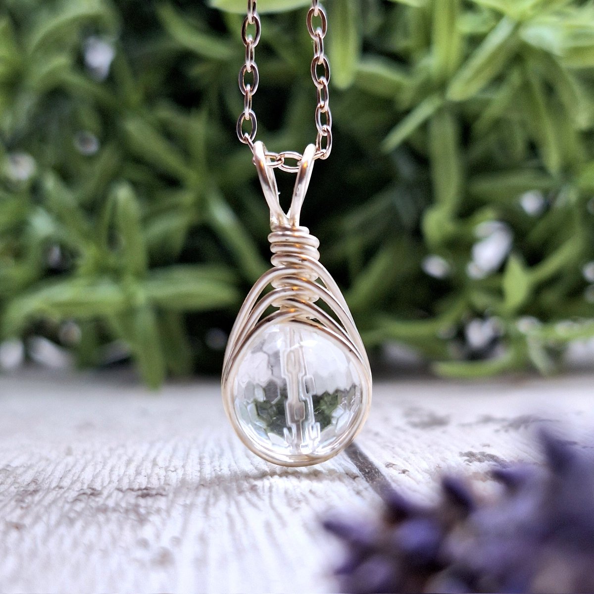 Clear Quartz Crystal Pendant Necklace