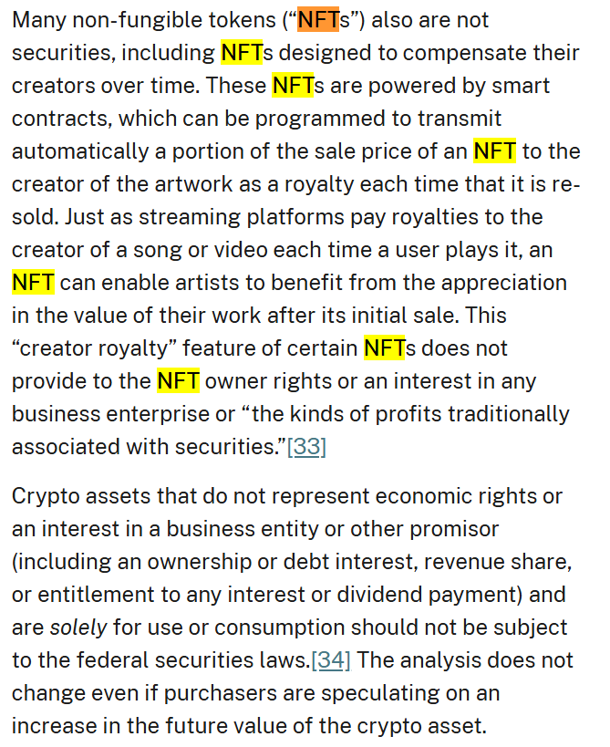 blocknewsdotcom's tweet photo. JUST IN: 🇺🇸 SEC commissioner Hester Peirce confirms NFTs with creator royalties are NOT securities https://t.co/1LeiOWCVUD