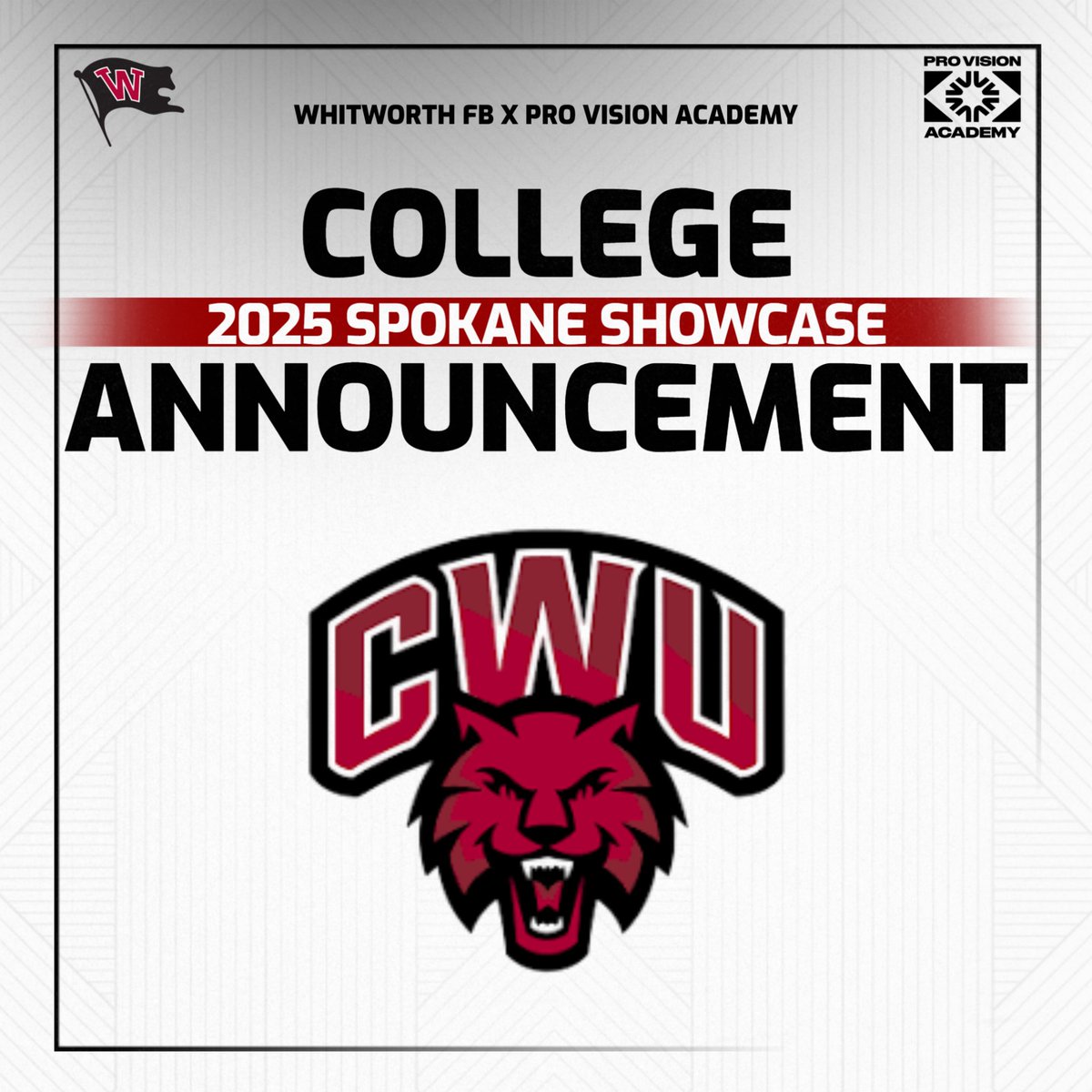 Spokane Showcase (@showcasespokane) on Twitter photo Awesome to have a top level D2 school in <a href="/CWUFB/">CWU Football</a> be in attendance! <a href="/CoachFisk/">Chris Fisk</a> and his staff do an excellent job recruiting the northwest!
whitworthfootball.totalcamps.com/shop/EVENT
<a href="/WhitworthFB/">Whitworth FB</a> <a href="/Pro_Vision_Acad/">ProVisionAcademy</a>
#SpokaneShowcase #CoachedCompeteEvaluated Awesome to have a top level D2 school in <a href="/CWUFB/">CWU Football</a> be in attendance! <a href="/CoachFisk/">Chris Fisk</a> and his staff do an excellent job recruiting the northwest!
whitworthfootball.totalcamps.com/shop/EVENT
<a href="/WhitworthFB/">Whitworth FB</a> <a href="/Pro_Vision_Acad/">ProVisionAcademy</a>
#SpokaneShowcase #CoachedCompeteEvaluated