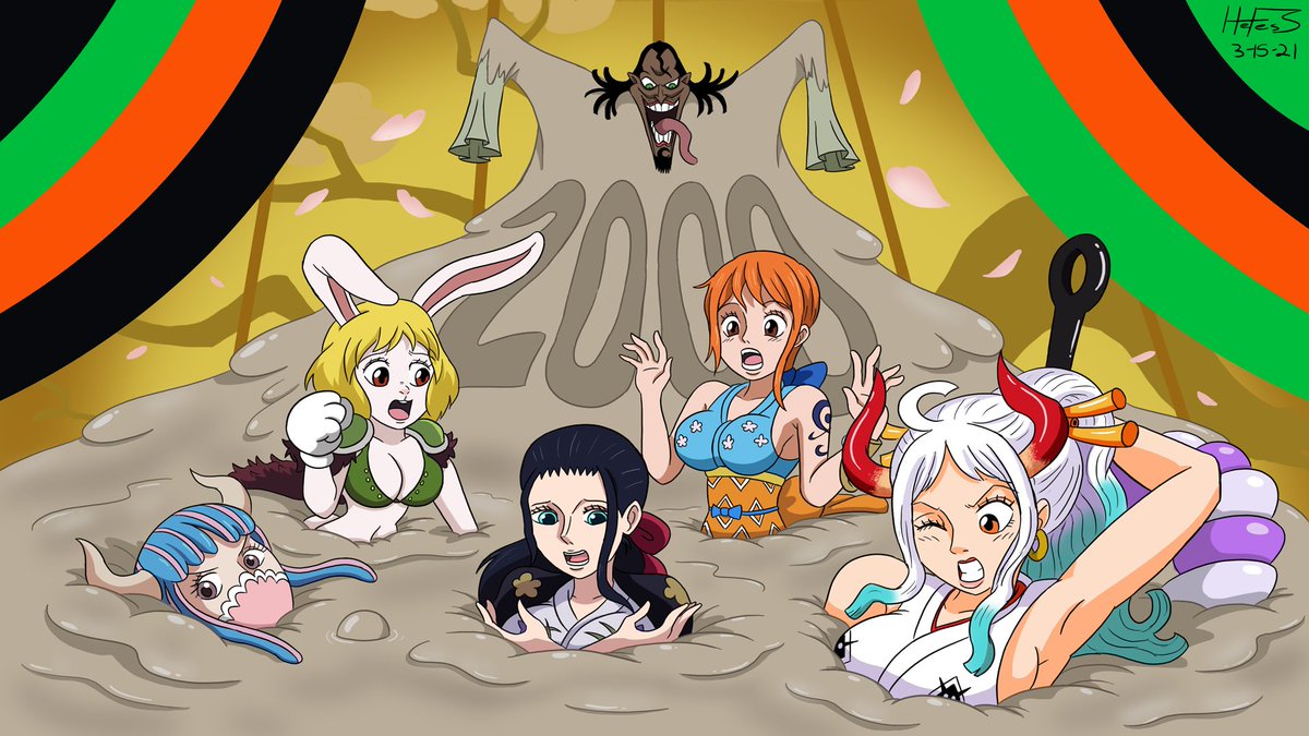 Reposting this classic milestone pic, originally made to commemorate 2K+ DeviantArt watchers over four years ago, but now celebrating 2K+ Twitter followers!  Thanks everybody!
#ONEPIECE #quicksand