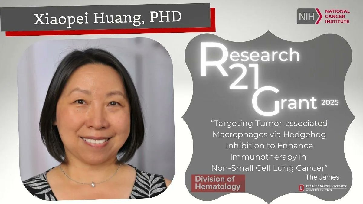 Ohio State Hematology (@osuhematology) on Twitter photo 📢<a href="/Xiaopei001/">Xiaopei Huang</a> Huang, PhD received 2 major research grants <a href="/theNCI/">National Cancer Institute</a> R21 & @LUNGevityaward —totaling over $900K to advance novel combination immunotherapy strategies for treatment-resistant non-small cell lung cancer alongside <a href="/dwightowenmd/">Dwight Owen</a> <a href="/OhioStateMedOnc/">Ohio State Medical Oncology</a>. advocate.socialchorus.com/ohiostate/ohio… 📢<a href="/Xiaopei001/">Xiaopei Huang</a> Huang, PhD received 2 major research grants <a href="/theNCI/">National Cancer Institute</a> R21 & @LUNGevityaward —totaling over $900K to advance novel combination immunotherapy strategies for treatment-resistant non-small cell lung cancer alongside <a href="/dwightowenmd/">Dwight Owen</a> <a href="/OhioStateMedOnc/">Ohio State Medical Oncology</a>. advocate.socialchorus.com/ohiostate/ohio…