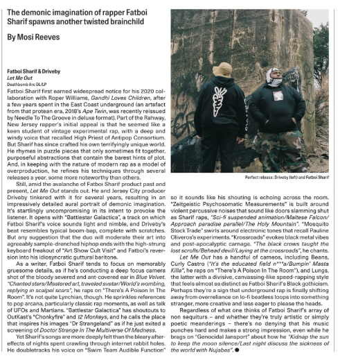 Check out the full review of Fatboi Sharif &amp; Driveby 'Let Me Out' from the most recent issue of the WIRE!!!

and be sure to pick up a copy of the vinyl today!
shop.deathbombarc.com/collections/fr…
