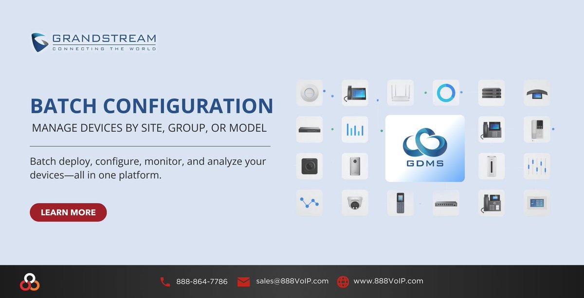Managing devices across locations? GDMS makes it easy to configure and organize devices in batches by site, group, or model. From setup to updates, GDMS streamlines it all, plus real-time monitoring and automated troubleshooting.

Learn more here: ow.ly/K7u150UNX4Q