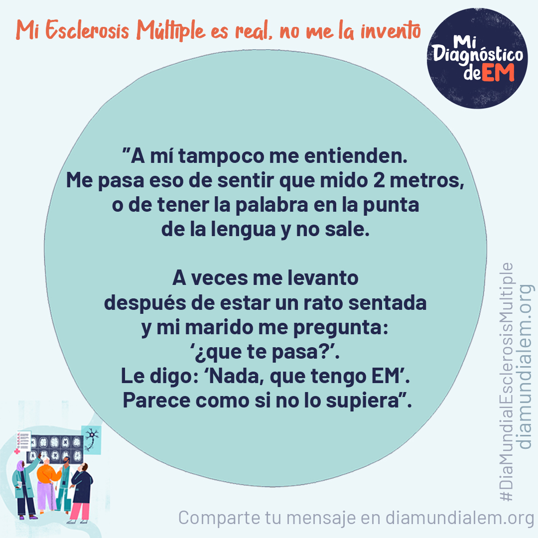 esclerosiseme's tweet photo. ¿𝗛𝗮𝘀 𝘀𝗲𝗻𝘁𝗶𝗱𝗼 𝗮𝗹𝗴𝘂𝗻𝗮 𝘃𝗲𝘇 𝗾𝘂𝗲 𝘁𝘂𝘀 𝘀í𝗻𝘁𝗼𝗺𝗮𝘀 𝗱𝗲 𝗹𝗮 #𝗘𝘀𝗰𝗹𝗲𝗿𝗼𝘀𝗶𝘀𝗠ú𝗹𝘁𝗶𝗽𝗹𝗲 𝗻𝗼 𝘀𝗲 𝗵𝗮𝗻 𝗰𝗼𝗺𝗽𝗿𝗲𝗻𝗱𝗶𝗱𝗼, 𝗻𝗼 𝘀𝗲 𝗵𝗮𝗻 𝗰𝗿𝗲í𝗱𝗼 𝗼 𝗻𝗼 𝘀𝗲 𝗵𝗮𝗻 𝘁𝗲𝗻𝗶𝗱𝗼 𝗲𝗻 𝗰𝘂𝗲𝗻𝘁𝗮?

💬 𝗖𝘂é𝗻𝘁𝗮𝗹𝗼 𝗲𝗻 𝗲𝗹 '𝗠𝘂𝗿𝗼 𝗱𝗲 𝗺𝗲𝗻𝘀𝗮𝗷𝗲𝘀' 𝗱𝗲 𝗹𝗮 𝗽á𝗴𝗶𝗻𝗮 𝗱𝗲𝗹 #𝗗𝗶𝗮𝗠𝘂𝗻𝗱𝗶𝗮𝗹𝗘𝘀𝗰𝗹𝗲𝗿𝗼𝘀𝗶𝘀𝗠𝘂𝗹𝘁𝗶𝗽𝗹𝗲 📆30 de mayo
➡️https://t.co/BAIrjOD8Pf

🗣️ "Animo a todas las personas que estáis pasando por esta difícil situación, con todos sus efectos, no solo a nivel físico y emocional (que no son pocos) sino social". Ann

#MiDiagnósticodeEM
#MyMSDiagnosis #WorldMSDay @WorldMSDay