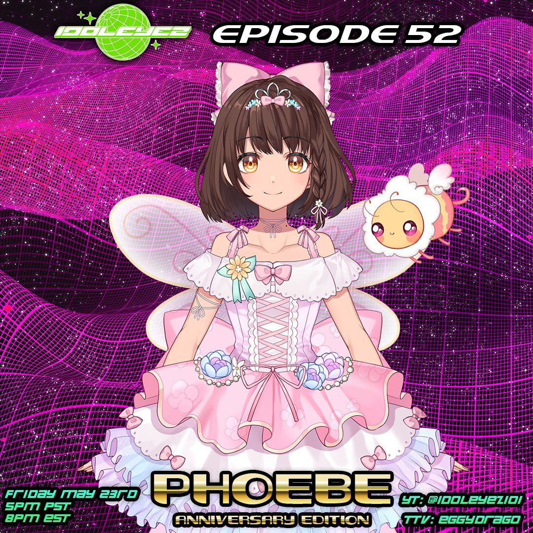 EGGY๐ฐ๏ธ๐ผใIDOLEYEZ 4/24!ใ (@eggydrago) on Twitter photo Friday May 23rd, 5PM PST/8PM EST
More than one year has passed since the first episode of IDOLEYEZ, and it seems right to invite the very first guest back to the show, <a href="/feebeechanchibi/">Phoebe Chan ๐๐ธ ๐ OFFKAI</a>!
(+ Announcement) Friday May 23rd, 5PM PST/8PM EST
More than one year has passed since the first episode of IDOLEYEZ, and it seems right to invite the very first guest back to the show, <a href="/feebeechanchibi/">Phoebe Chan ๐๐ธ ๐ OFFKAI</a>!
(+ Announcement)