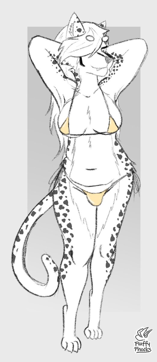 FluffyPhocks's tweet image. I&apos;ve been having a lot of fun drawing the golden bikini