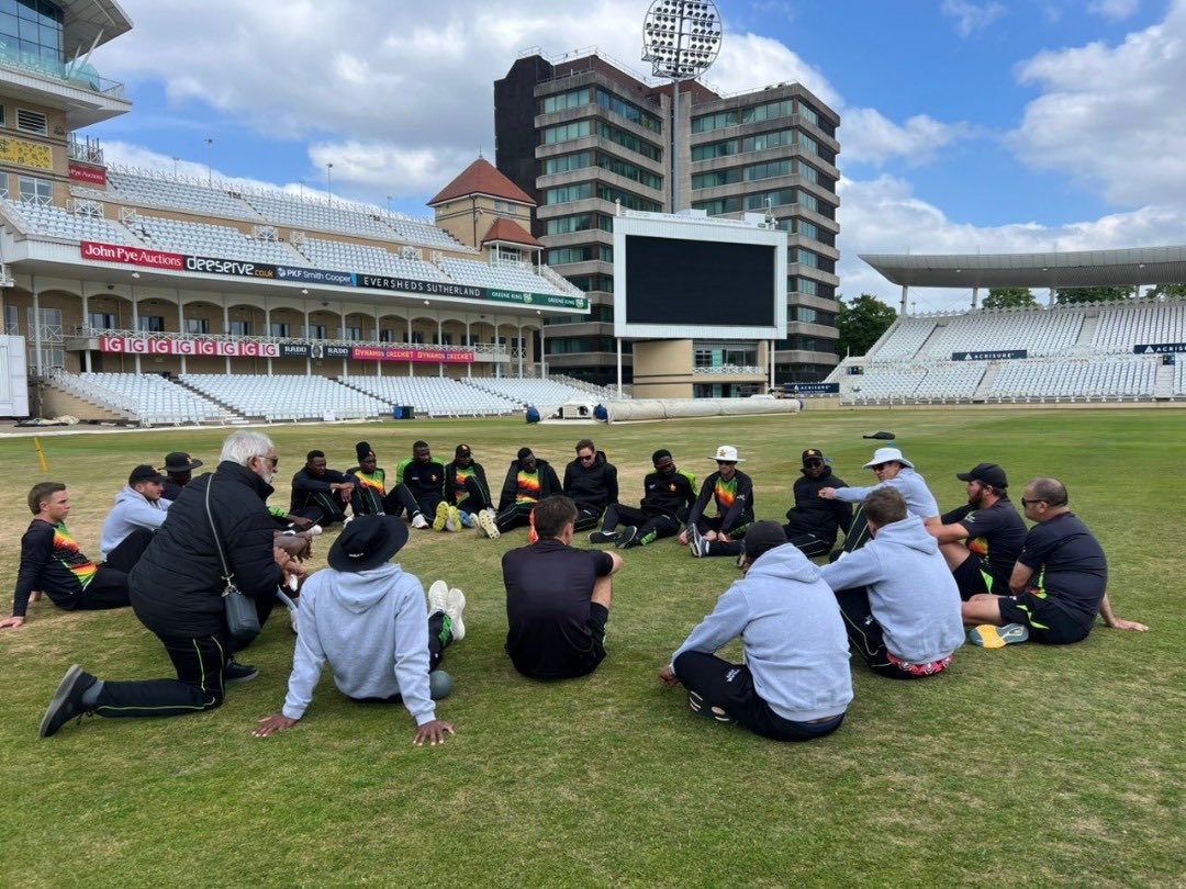 What a setting! 

Big chats on the pitch in Nottingham 🇿🇼
