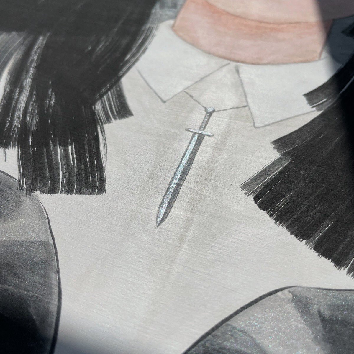 MartinHsu's tweet image. #AAPIHM Spotlight: ‘Mulan’ 👩🏻🗡️

Mulan reimagined and empowered in couture Alexander McQueen-inspired leather battle corset and sword necklace.

Acrylic and metallic paint on 16 x 16 x 1.5&quot; wood panel

martinhsu.bigcartel.com/category/origi…