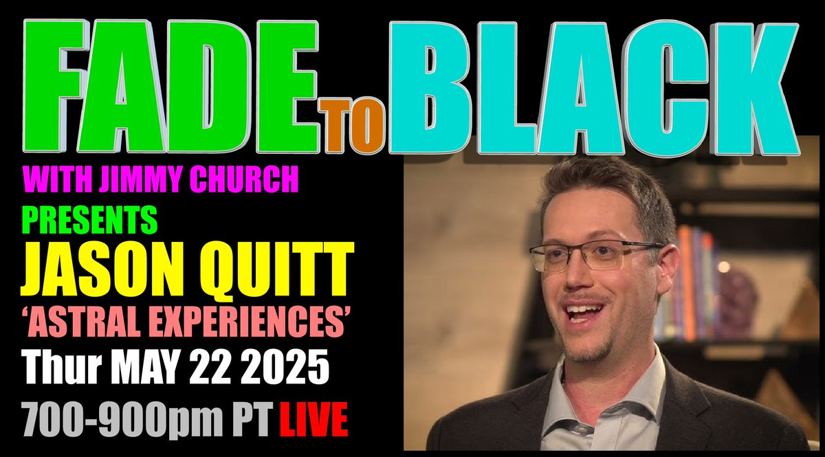 This Week on FADE to BLACK: 

Mon: Lori Ann Spagna
 Raise Your Vibration!
Tues: Dana Louise
 This is Gonna Sound Weird
Wed: Thomas Jane
 A Human’s Guide to Visiting Aliens
Thur: Jason Quitt
 Book: Astral Experiences

#f2b #media #ufo #breakingufo
#disclosure #conspiracy #radio
