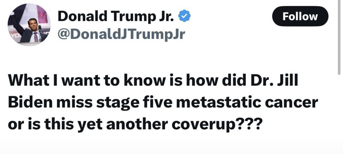 Sometimes I think that the first family cannot possibly be as colossally stupid as the media seems to make out.

Then tweets like this are unleashed and I’m reassured, you don’t need left wing media bias to do that, give them enough time and they’ll do it all on their own.
