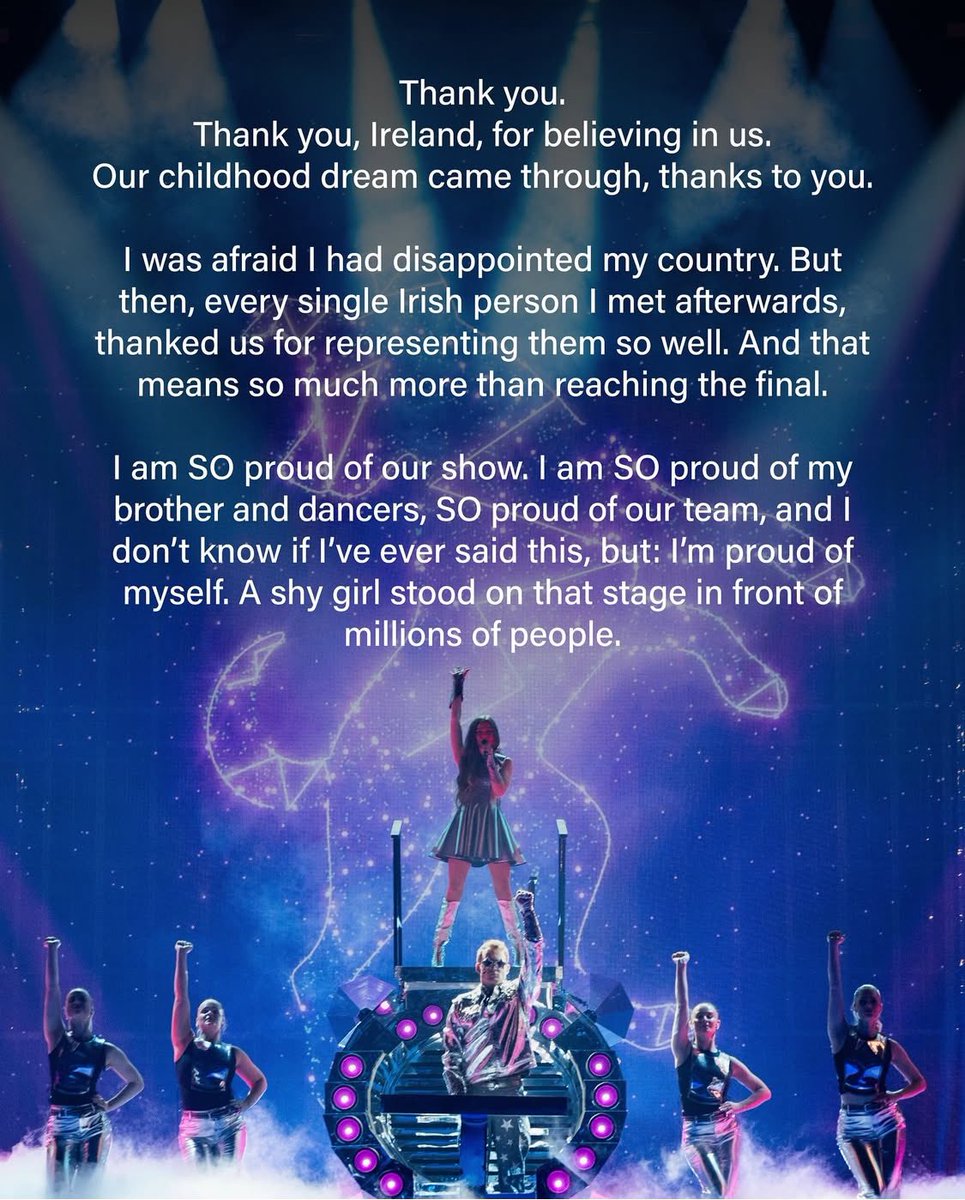 eire_thug's tweet photo. THIS is how you respond to your result at Eurovision. 

The professionalism, kindness, enthusiasm and most importantly TALENT this woman brought with her to Basel was MORE than what’s expected from any artist representing a country.

Can’t say the same for others… https://t.co/kD53TccYz8