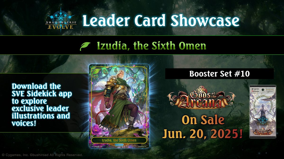 Izudia, the Sixth Omen will make his appearance as a leader card in the 10th booster set, available June 20 at your local store!

🔗 en.shadowverse-evolve.com/apps/

#Shadowverse #ShadowverseEvolve