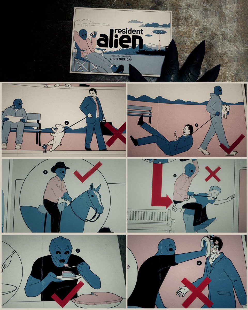 ResidentAlien's tweet photo. This is a must-read for aliens....and some humans 😅 #ResidentAlien is BACK June 6 on @USANetwork and @SYFY! https://t.co/VOV8jaLgbh