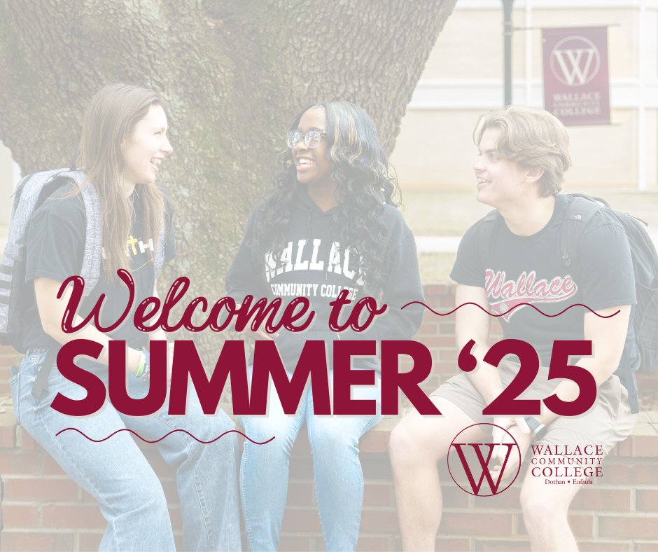☀️🎉 Hello, Summer 2025! Classes are officially in session, and we’re ready to soak up the knowledge (and a little sunshine too 😎)!

📅 Be sure to check out the Academic Calendar at wallace.edu for all the important dates—drop/add deadlines, holidays, and more!✨