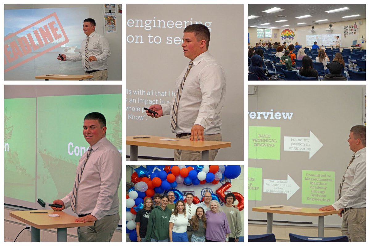 I just wrapped up my senior Capstone presentation about my internship at The GBS Group! Now ready for my next chapter playing football and studying Engineering at Massachusetts Maritime Academy!