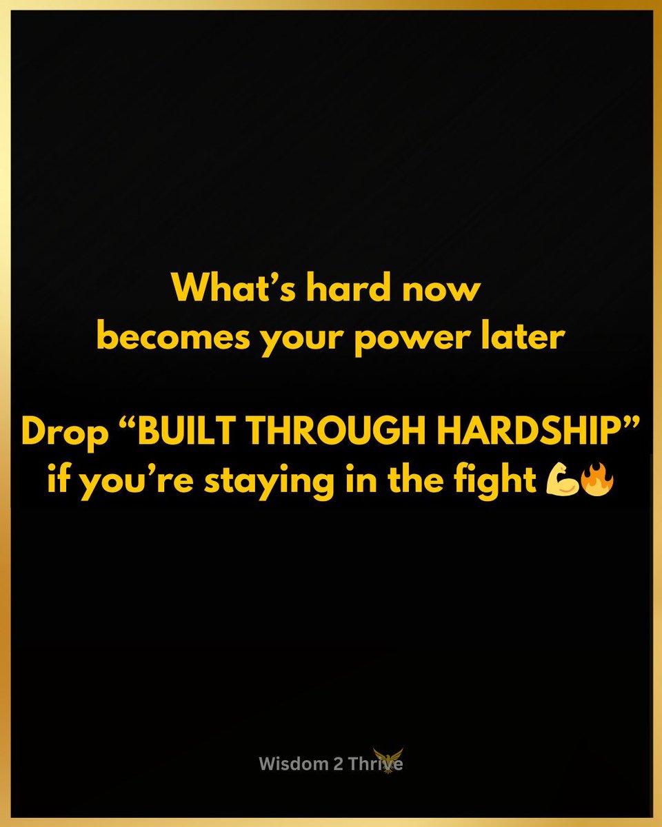 Wisdom2Thrive's tweet photo. It’s hard for everyone—but here’s the difference: your will.

Struggle is universal.
Everyone feels doubt, fear, resistance.
But the ones who rise? They decide to keep going anyway.
It’s not talent, luck, or timing—it’s relentless willpower. https://t.co/T3ScPeDY9b