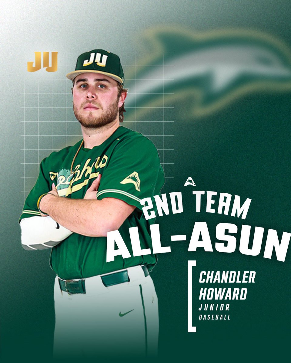 JUBaseball's tweet photo. 𝐒𝐞𝐜𝐨𝐧𝐝 𝐓𝐞𝐚𝐦 𝐀𝐥𝐥-𝐀𝐒𝐔𝐍 ✅

Chandler Howard lands a spot on the All-ASUN team, well deserved 💪

#JUPhinsUp | #SoWhat https://t.co/ReerX2CQzS