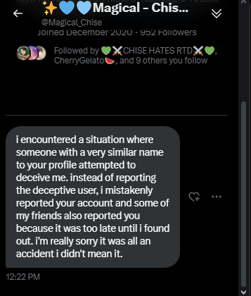 LassTrainerBel's tweet photo. @ChiseHatesRTD Just so you all can see their "reply" to me. I will ignore it and maybe close that convo, as I don't believe what they are saying. https://t.co/DemHBXc362