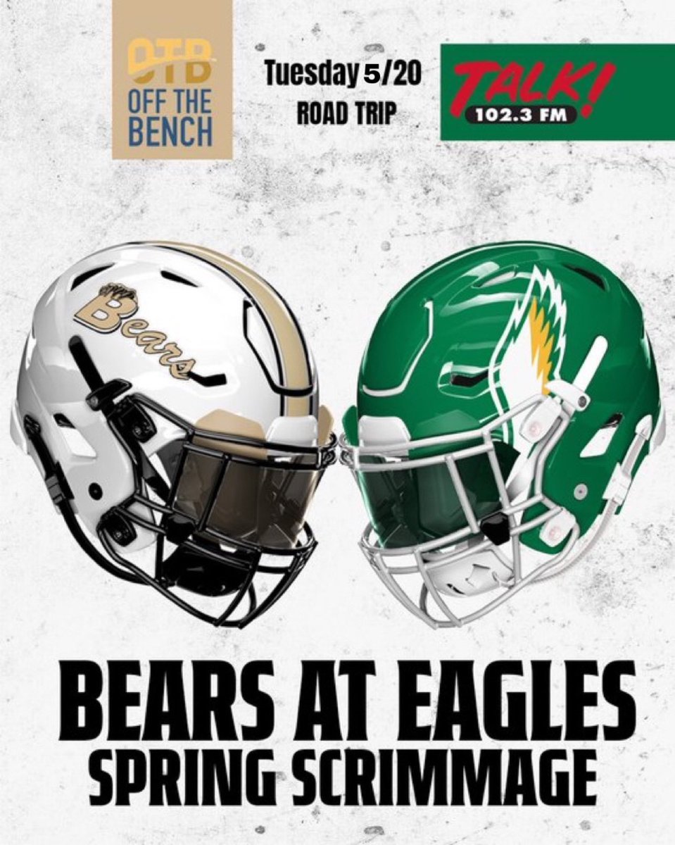 Off The Bench (Chattanooga) (@otb423) on Twitter photo OTB Radio is back on the road this week as we head to Evensville for <a href="/rheacountyfb/">Rhea County High School Football</a>’s spring scrimmage vs <a href="/BradleyBearsFB/">Bradley Football</a>!
Join us from 7-8p on <a href="/TalkRadio1023/">Talk 102.3 WGOW</a> as we 🗣️ some HS football, have updates from Spring Fling, & more!
#OTB423 OTB Radio is back on the road this week as we head to Evensville for <a href="/rheacountyfb/">Rhea County High School Football</a>’s spring scrimmage vs <a href="/BradleyBearsFB/">Bradley Football</a>!
Join us from 7-8p on <a href="/TalkRadio1023/">Talk 102.3 WGOW</a> as we 🗣️ some HS football, have updates from Spring Fling, & more!
#OTB423