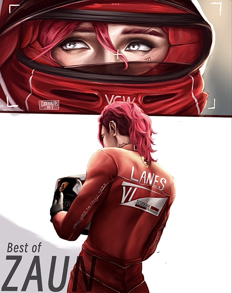 dorianas_art's tweet image. Full drawing of #vi as a #F1 driver also Cait is next guess what team #arcane