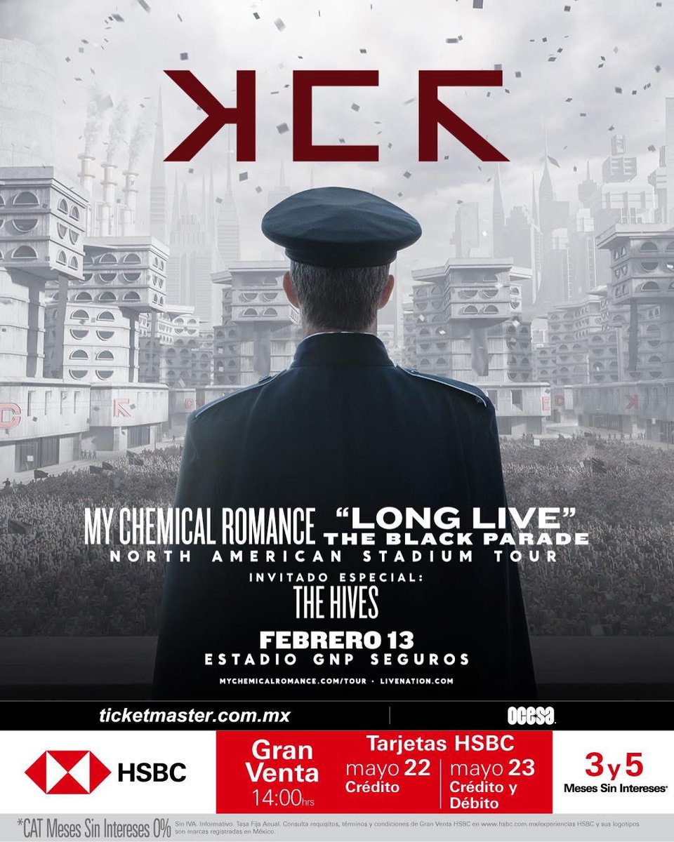 Indie5051's tweet photo. ¡My Chemical Romance regresara a Ciudad de México el 13 de febrero! 🖤🇲🇽 https://t.co/4ZcTyVGZ1u