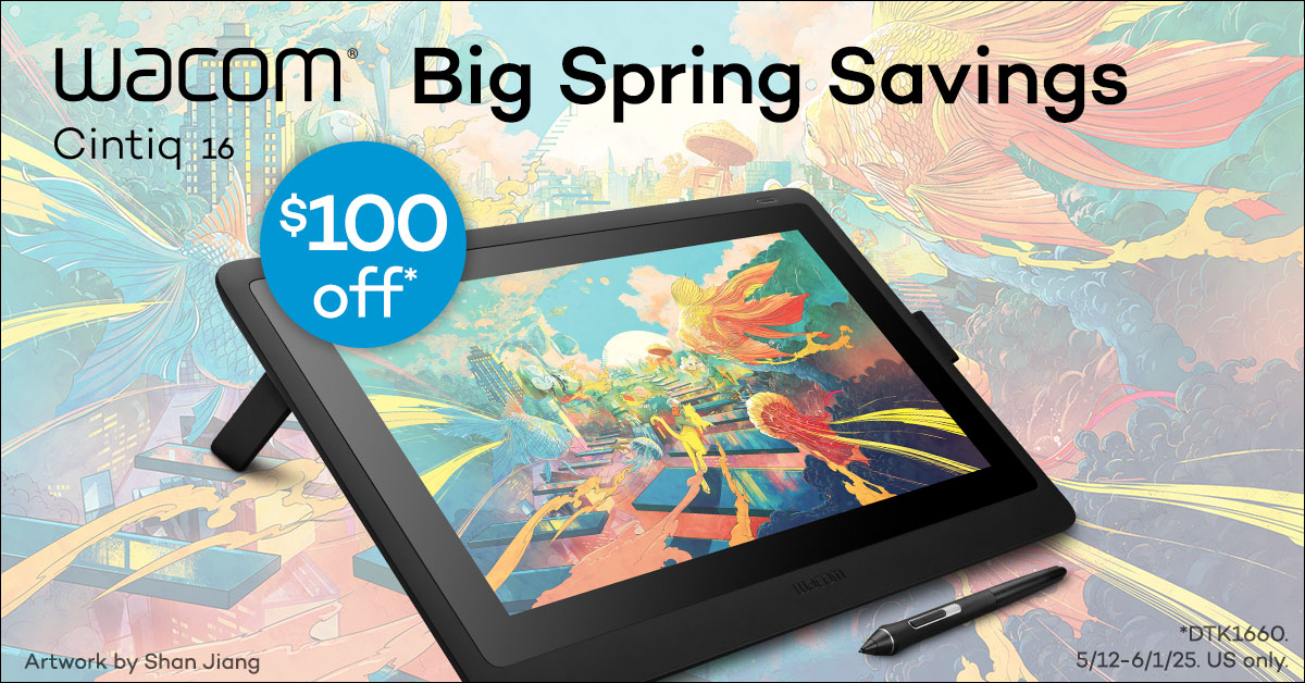 🚨 #Cintiq Sale Alert 🚨
Create in harmony with the Wacom Cintiq 16 — pro-level precision, budget-friendly price.
🎨 Includes free trials of top creative tools like Clip Studio Paint EX, the all-in-one software for illustration, painting &amp; comics.
🛒: bit.ly/417D4U1